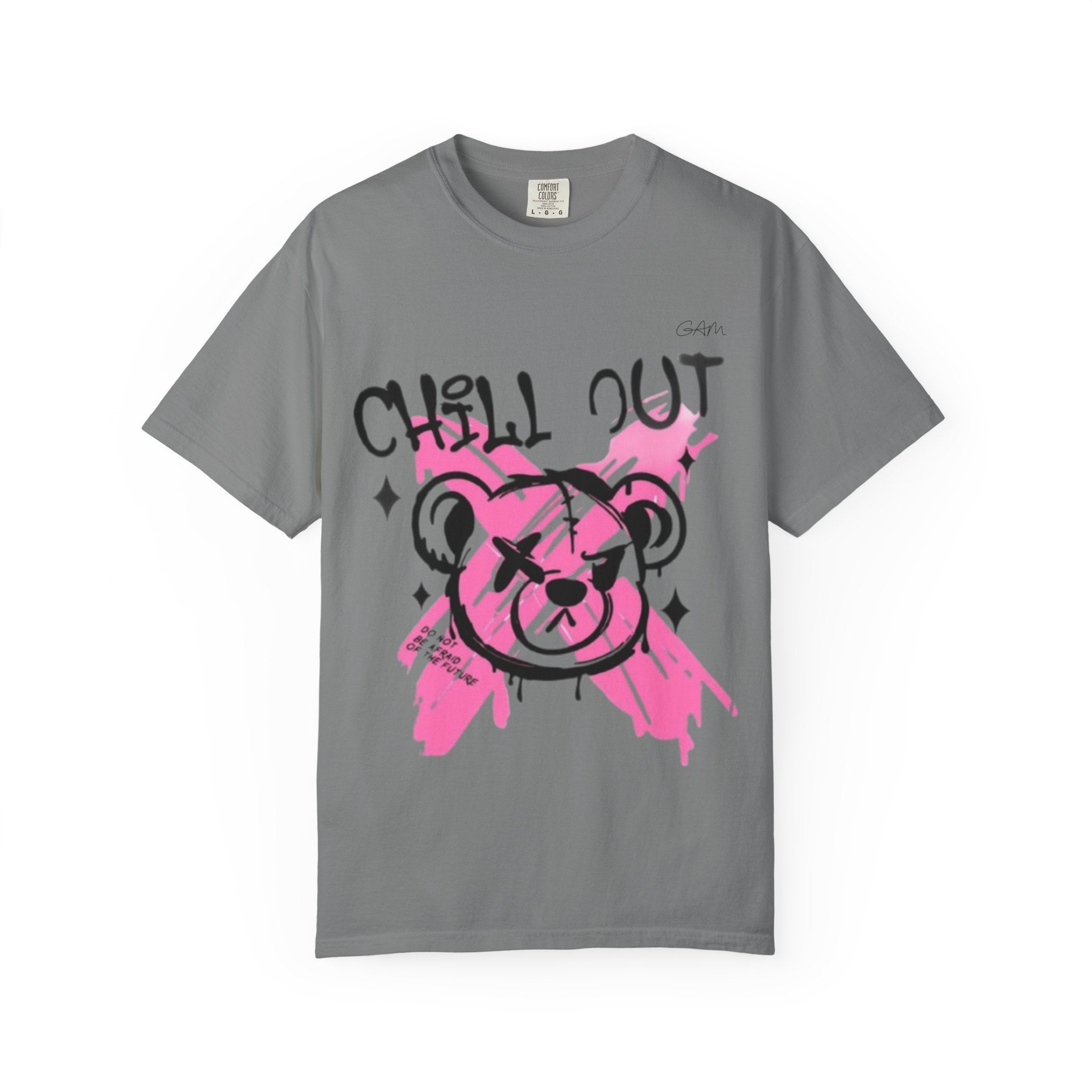Chill Out Bear T-Shirt — Pink Graffiti Streetwear Tee