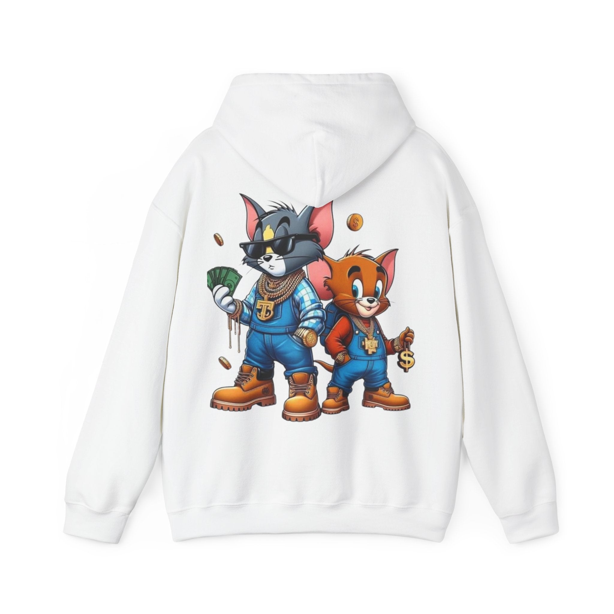 Hoodie — 'Tom & Jerry' Streetwear Cartoon Hoodie (Money Crew Back Print)