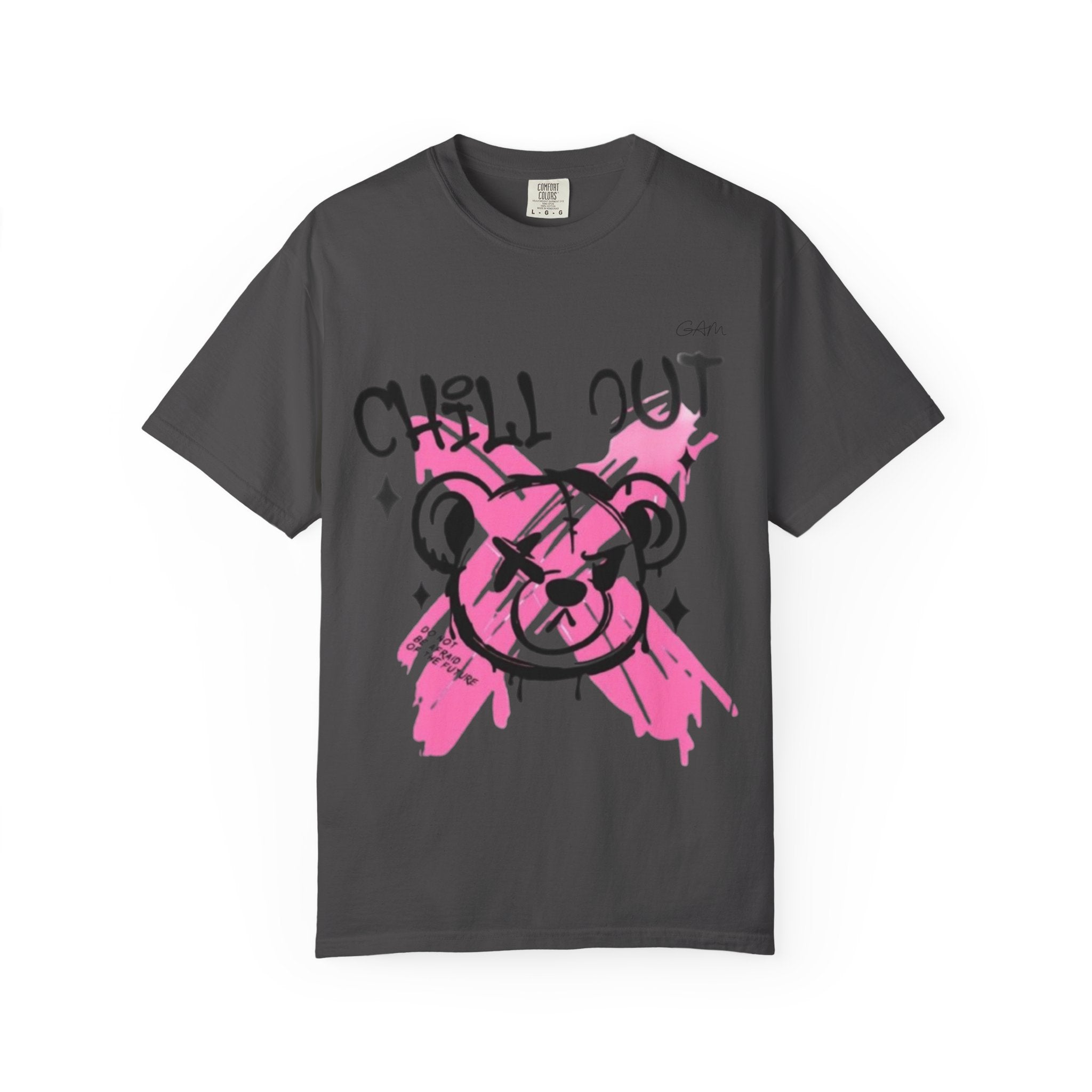 Chill Out Bear T-Shirt — Pink Graffiti Streetwear Tee
