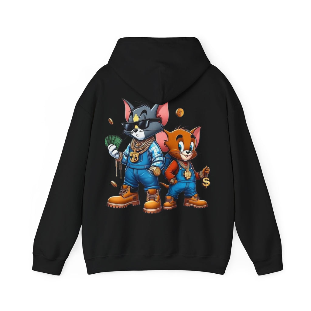 Hoodie — 'Tom & Jerry' Streetwear Cartoon Hoodie (Money Crew Back Print)