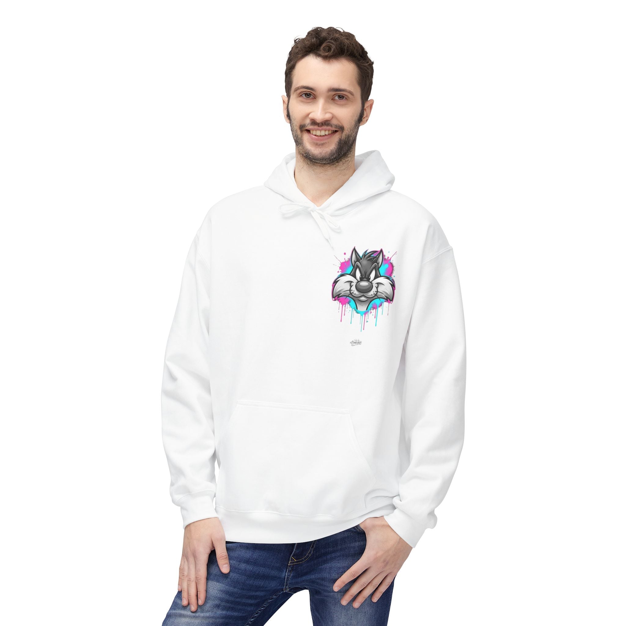 Graffiti Duck Hoodie — Drip Art Cartoon Pullover
