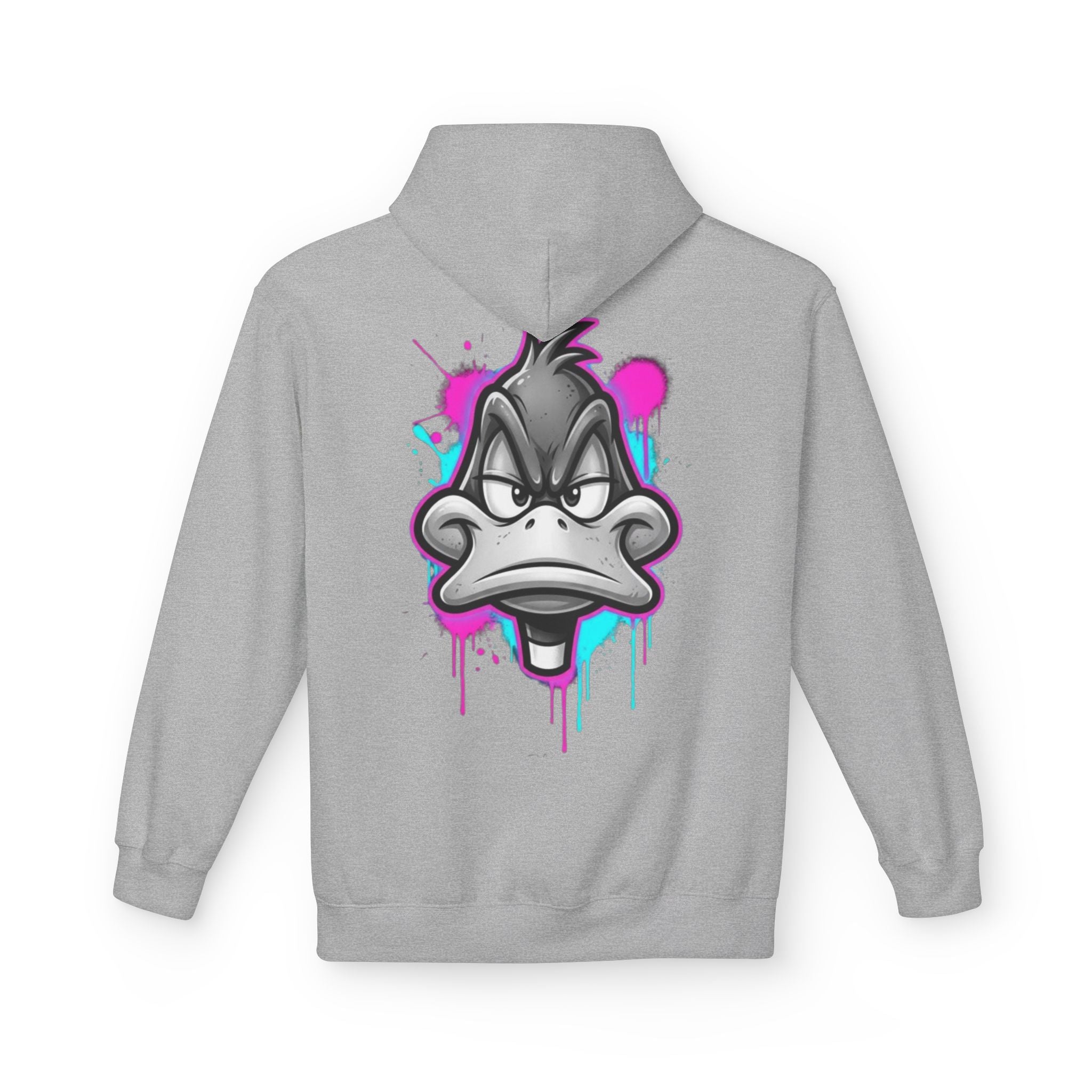 Graffiti Duck Hoodie — Drip Art Cartoon Pullover