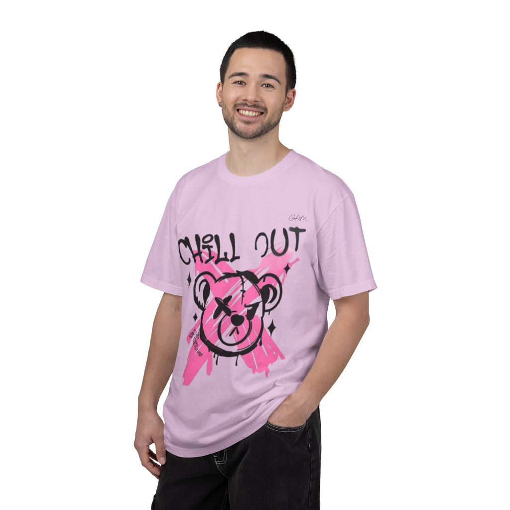 Chill Out Bear T-Shirt — Pink Graffiti Streetwear Tee