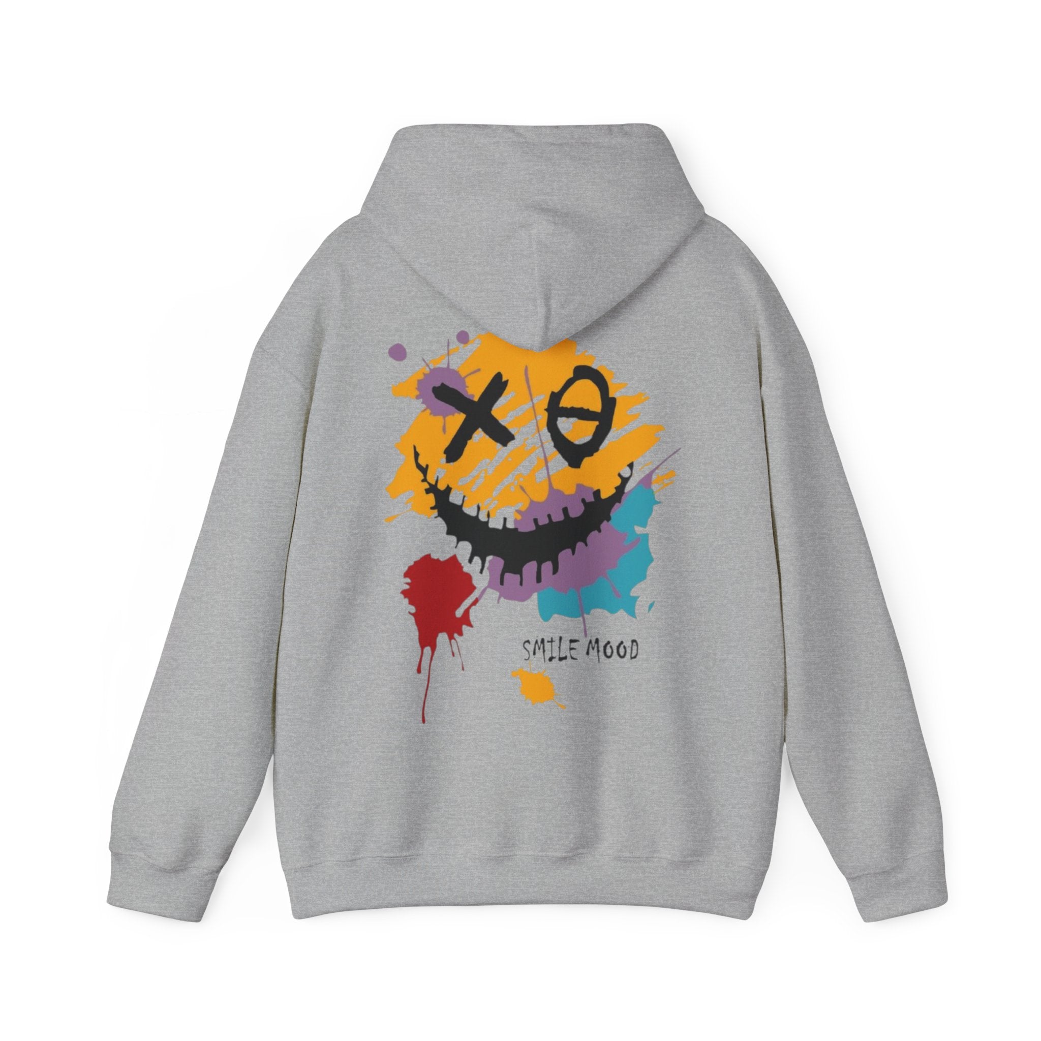 Hoodie — Colorful Grunge Smiley 'Smile Mood' Graphic Hoodie