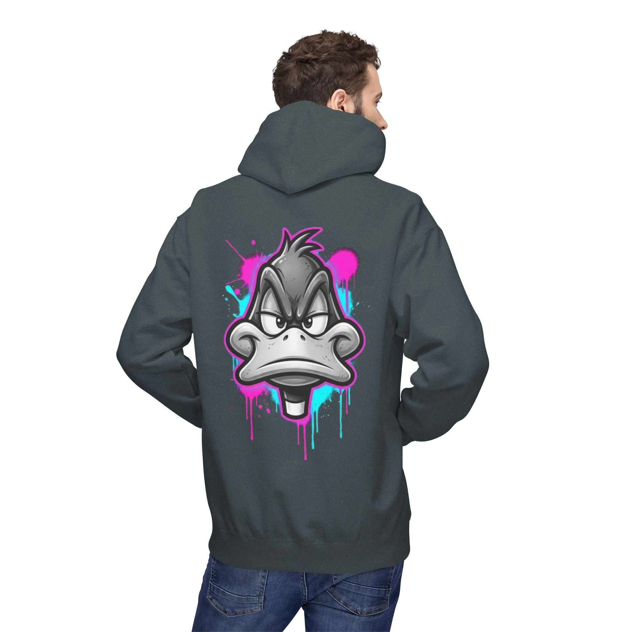 Graffiti Duck Hoodie — Drip Art Cartoon Pullover