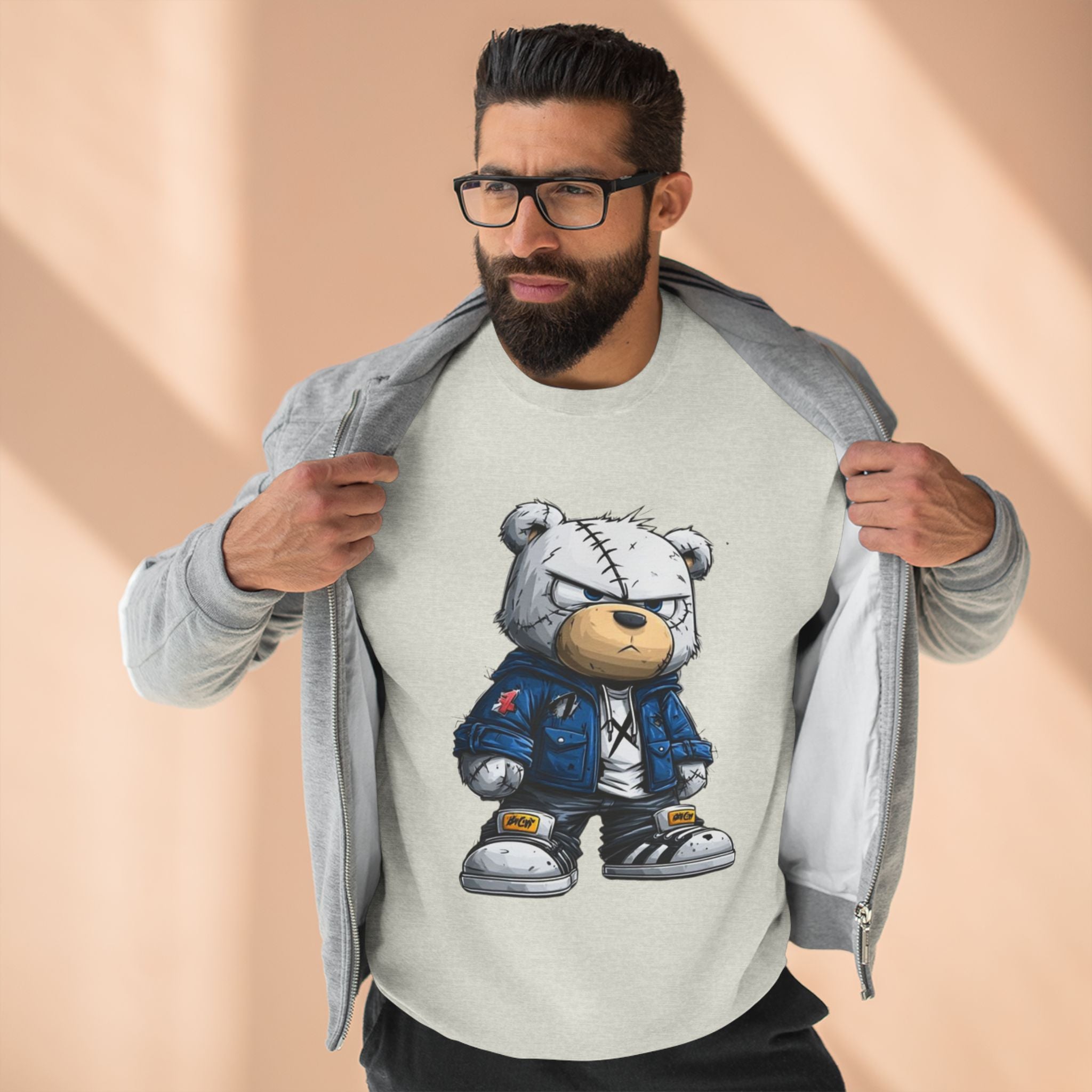 Streetwear Teddy Sweatshirt — Cool Teddy Bear Graphic Crewneck