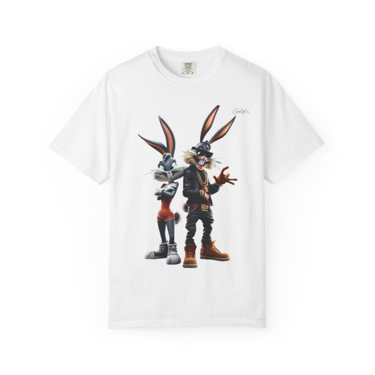 T-Shirt — Stylish Anthropomorphic Bunny Duo Graphic Tee
