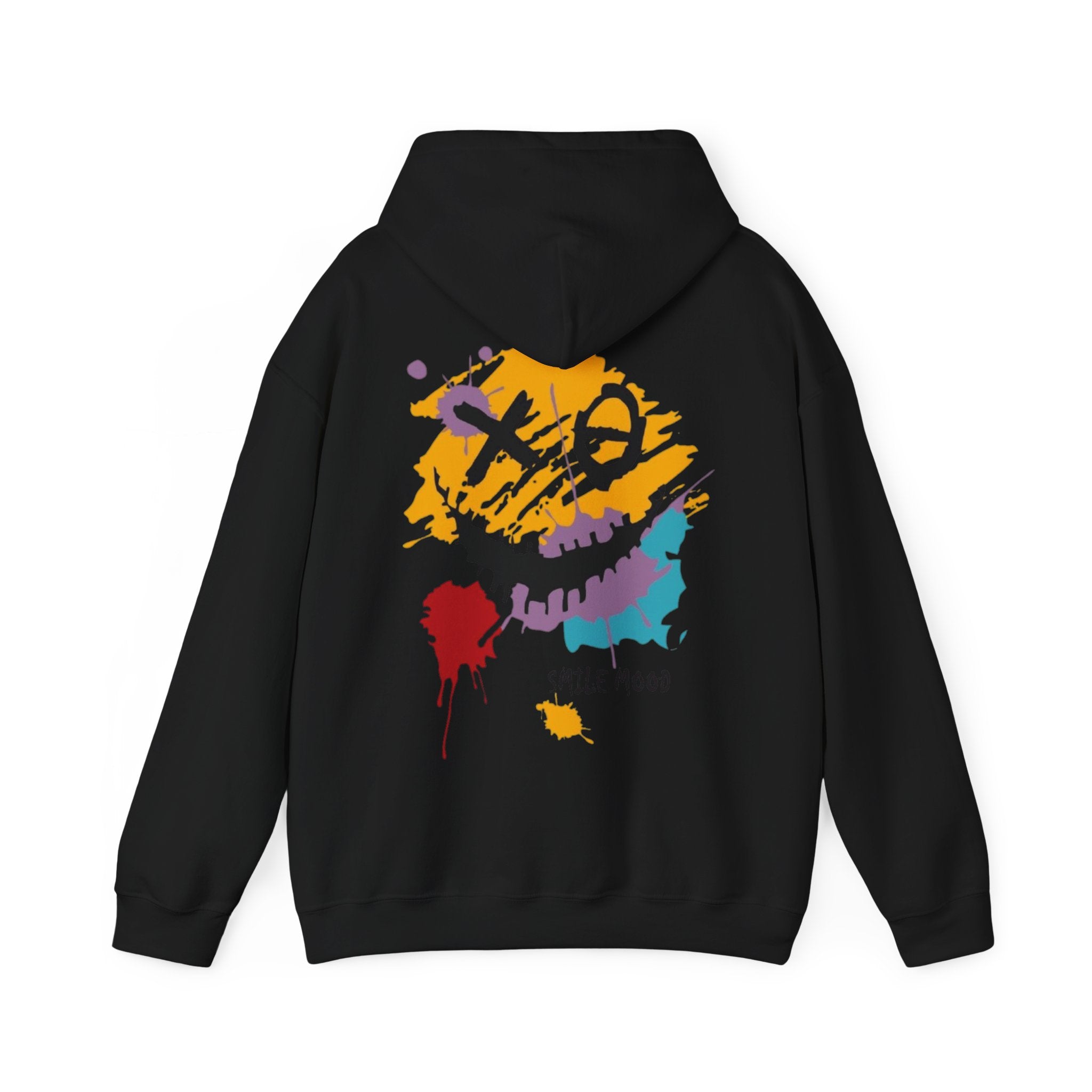 Hoodie — Colorful Grunge Smiley 'Smile Mood' Graphic Hoodie