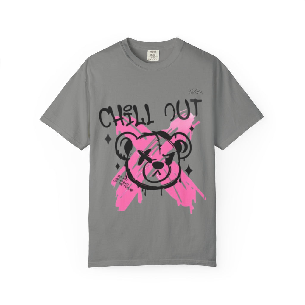 Chill Out Bear T-Shirt — Pink Graffiti Streetwear Tee