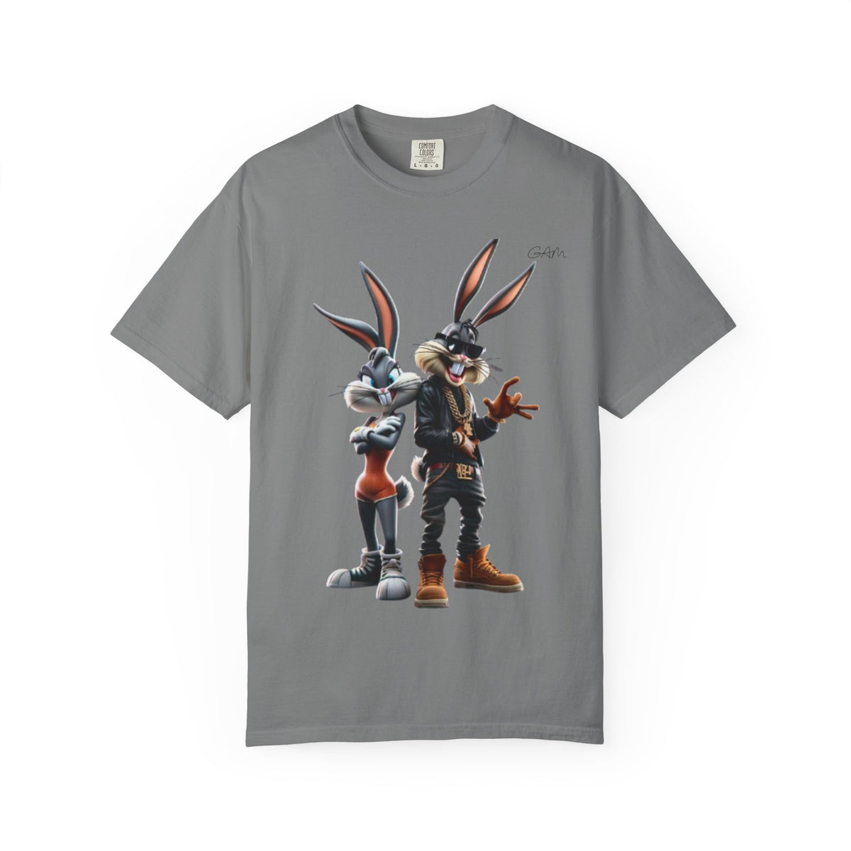 T-Shirt — Stylish Anthropomorphic Bunny Duo Graphic Tee