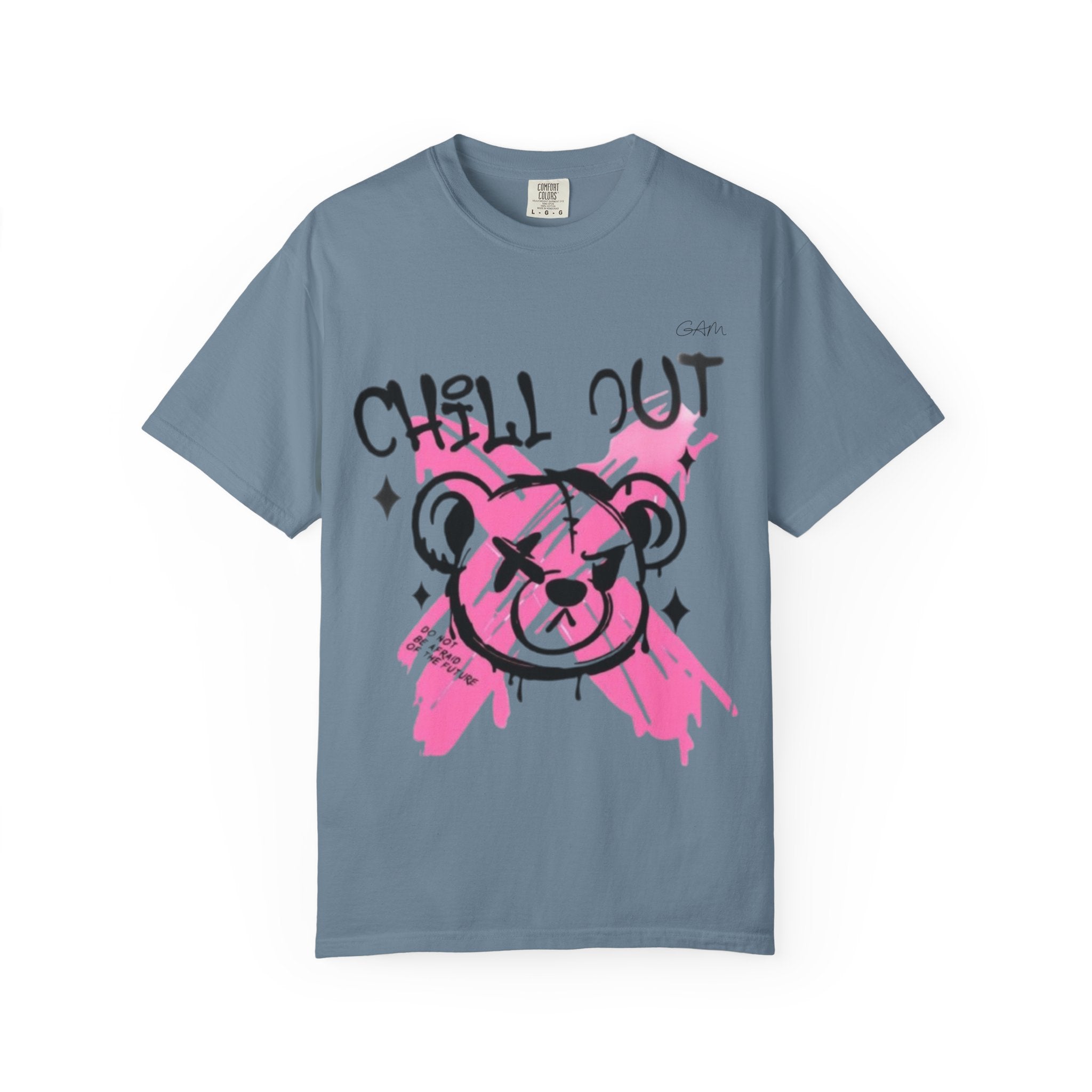 Chill Out Bear T-Shirt — Pink Graffiti Streetwear Tee