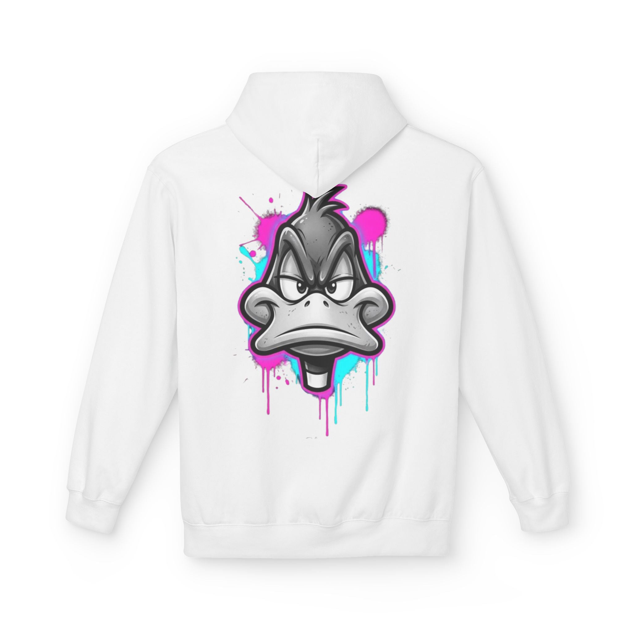 Graffiti Duck Hoodie — Drip Art Cartoon Pullover