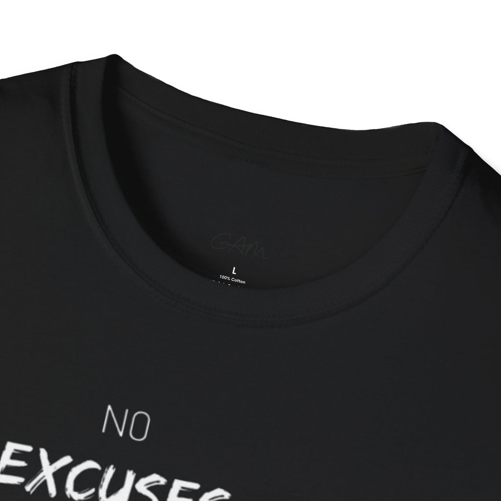 No Excuses Focus T-Shirt — Motivational Fitness Graphic Tee