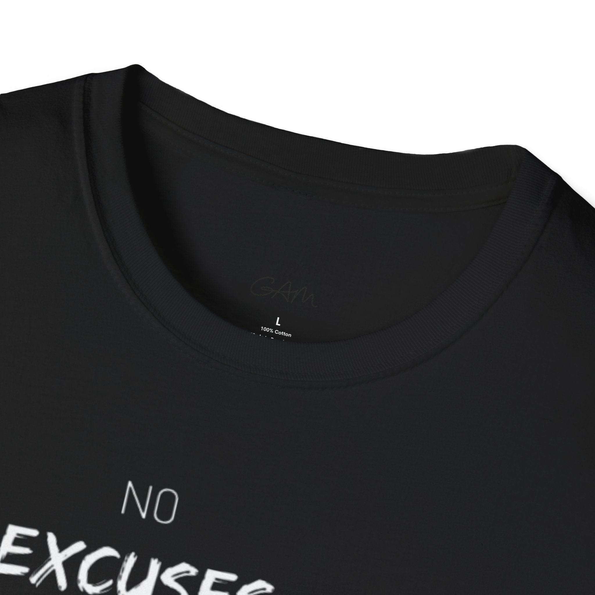 No Excuses Focus T-Shirt — Motivational Fitness Graphic Tee