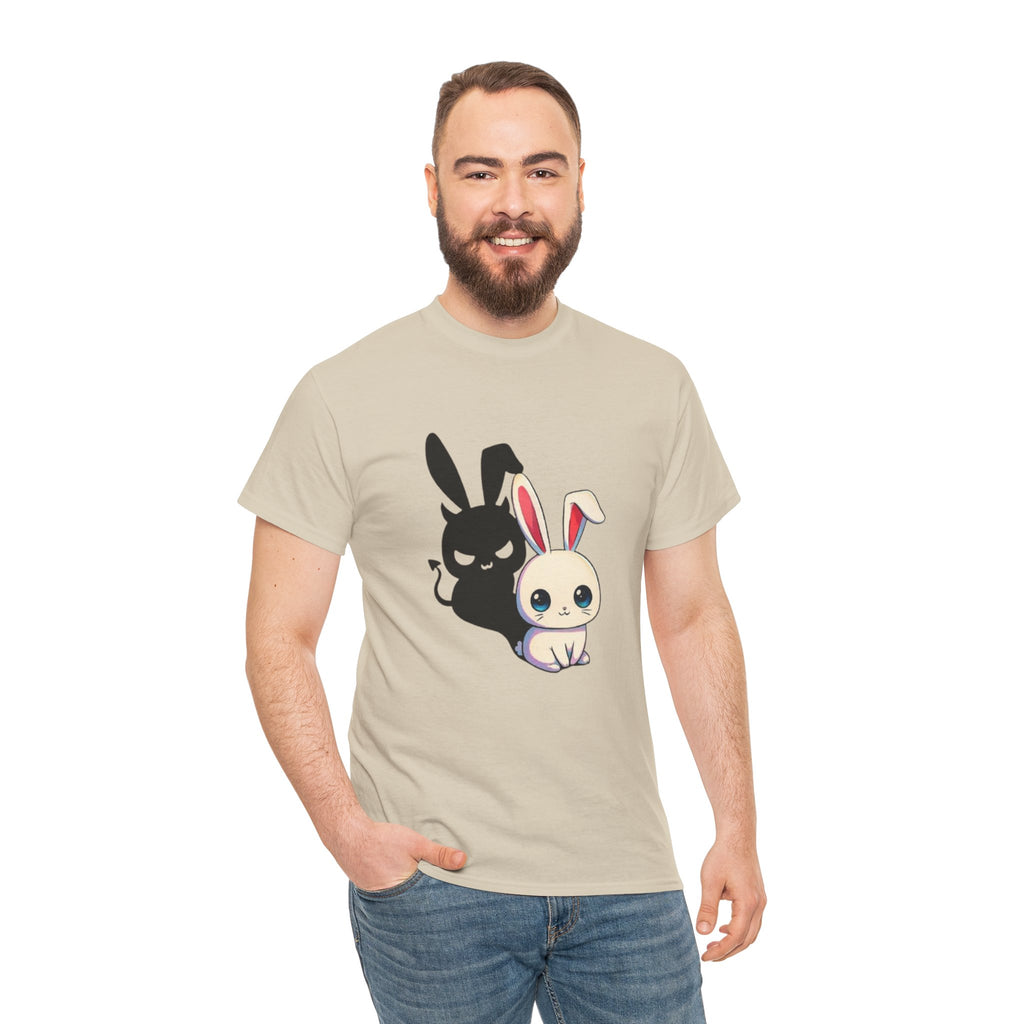 Cute Kawaii Bunny Duo T-Shirt – Light & Dark Rabbit Graphic Tee