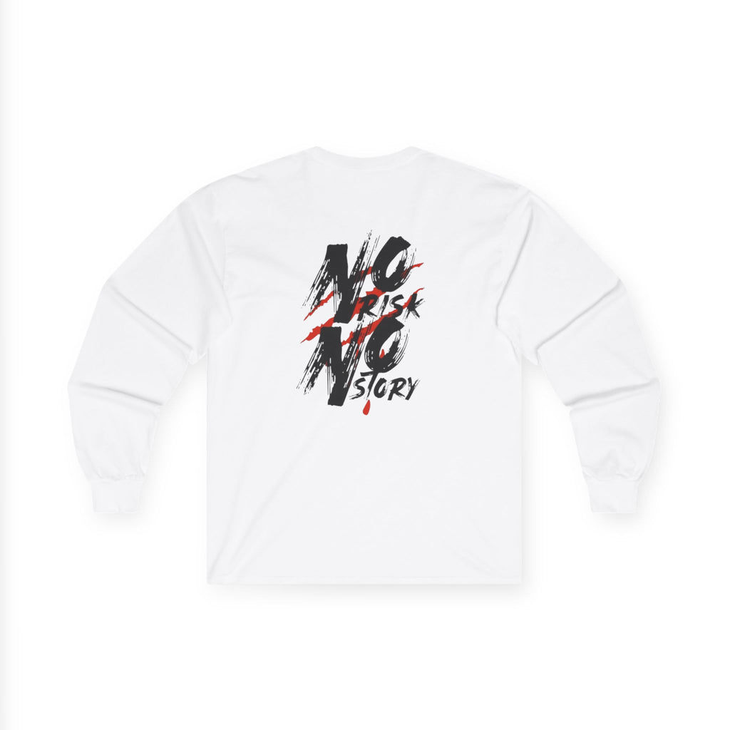 Long Sleeve Tee — “No Risk No Victory” Graphic Cotton Shirt