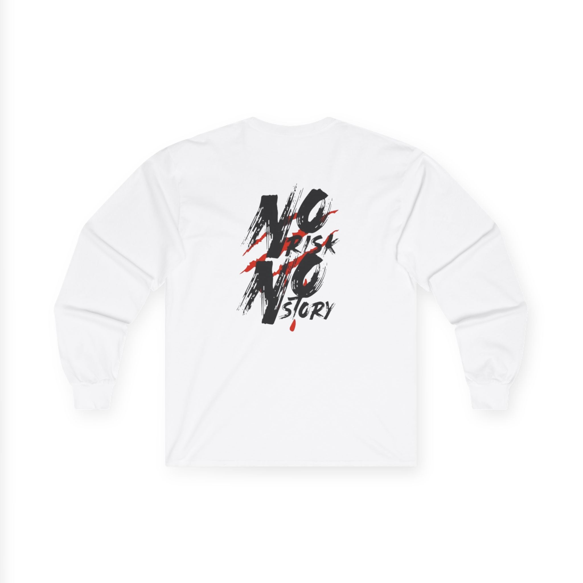 Long Sleeve Tee — “No Risk No Victory” Graphic Cotton Shirt