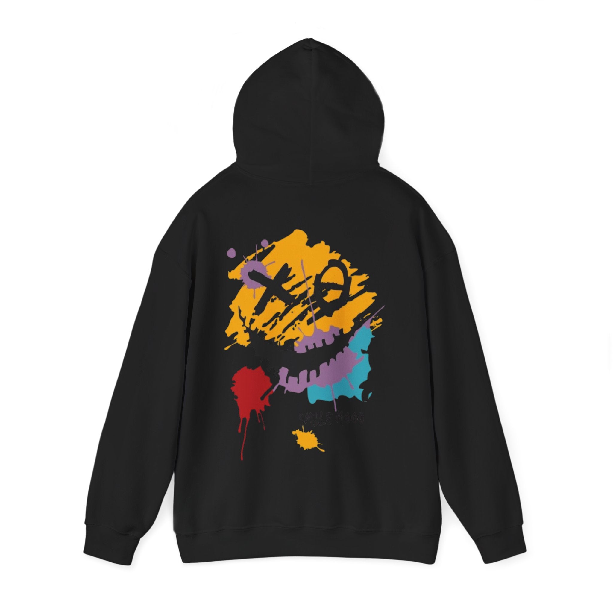 Hoodie — Colorful Grunge Smiley 'Smile Mood' Graphic Hoodie