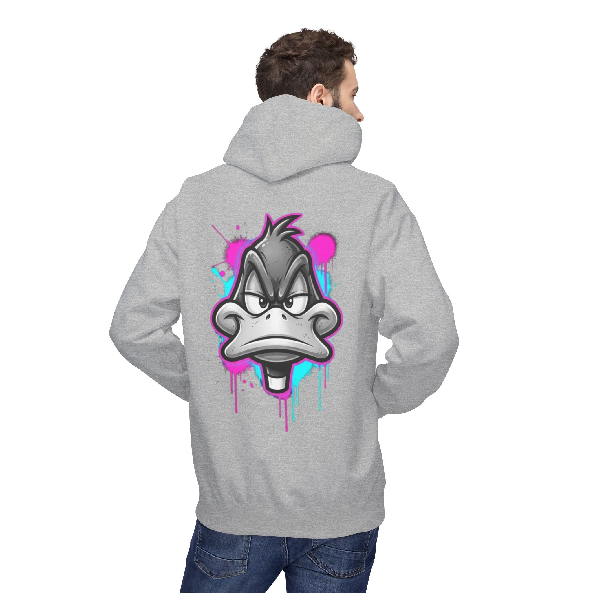 Graffiti Duck Hoodie — Drip Art Cartoon Pullover