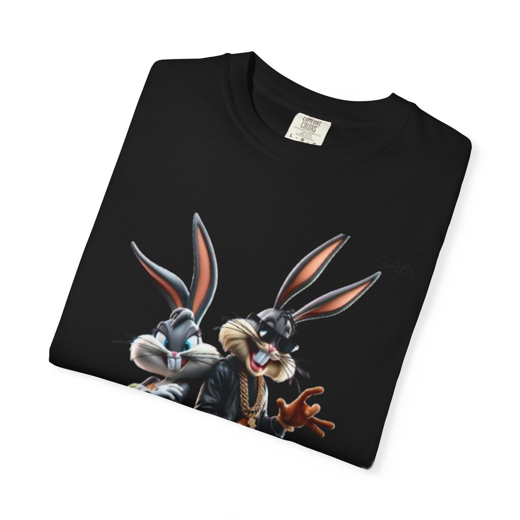 T-Shirt — Stylish Anthropomorphic Bunny Duo Graphic Tee