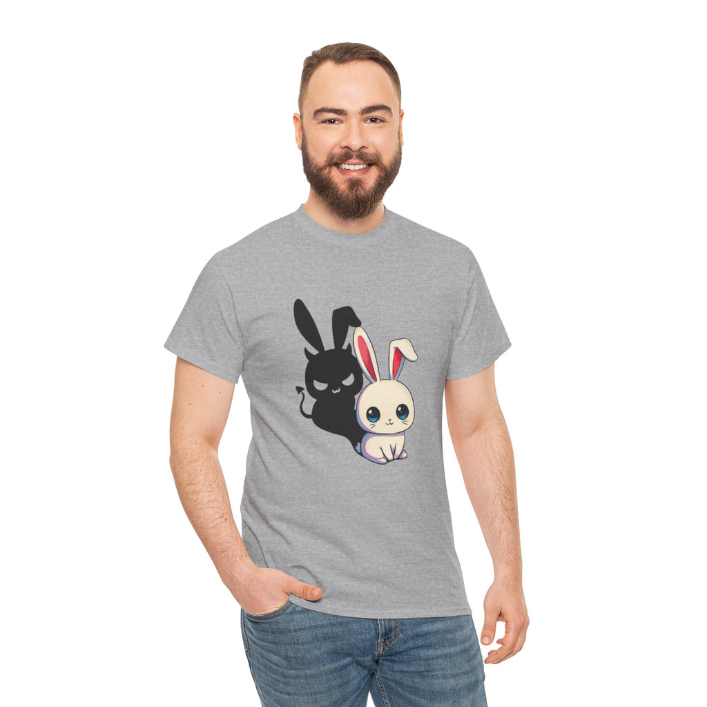 Cute Kawaii Bunny Duo T-Shirt – Light & Dark Rabbit Graphic Tee