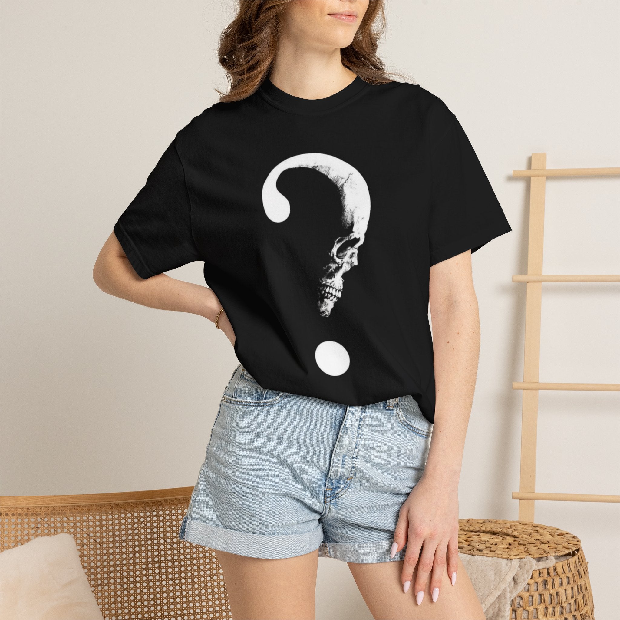 Mystery Skull Question Mark T-Shirt — Gothic Graphic Tee