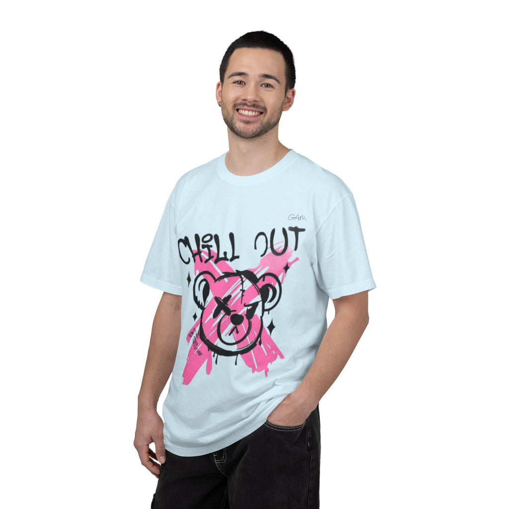 Chill Out Bear T-Shirt — Pink Graffiti Streetwear Tee