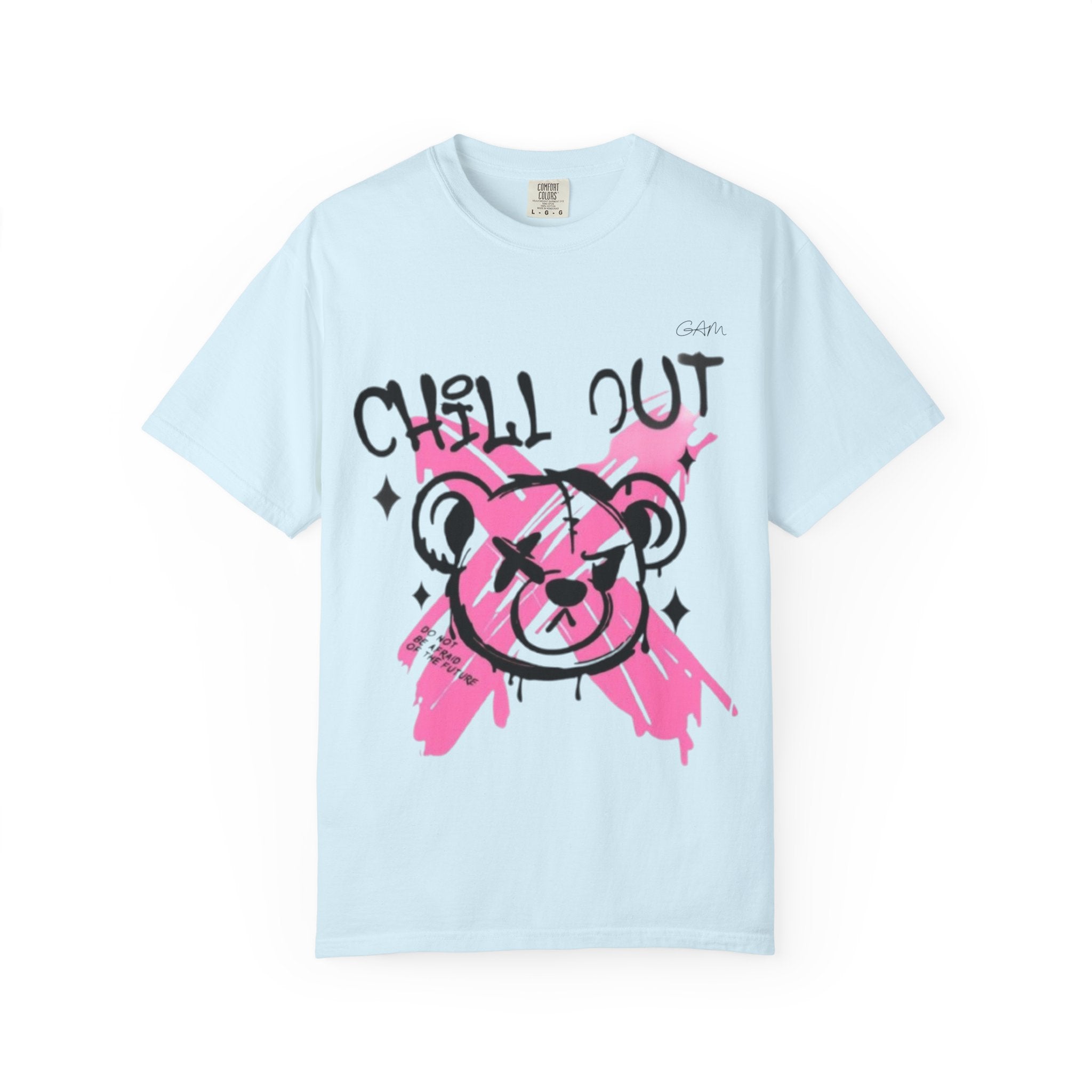 Chill Out Bear T-Shirt — Pink Graffiti Streetwear Tee