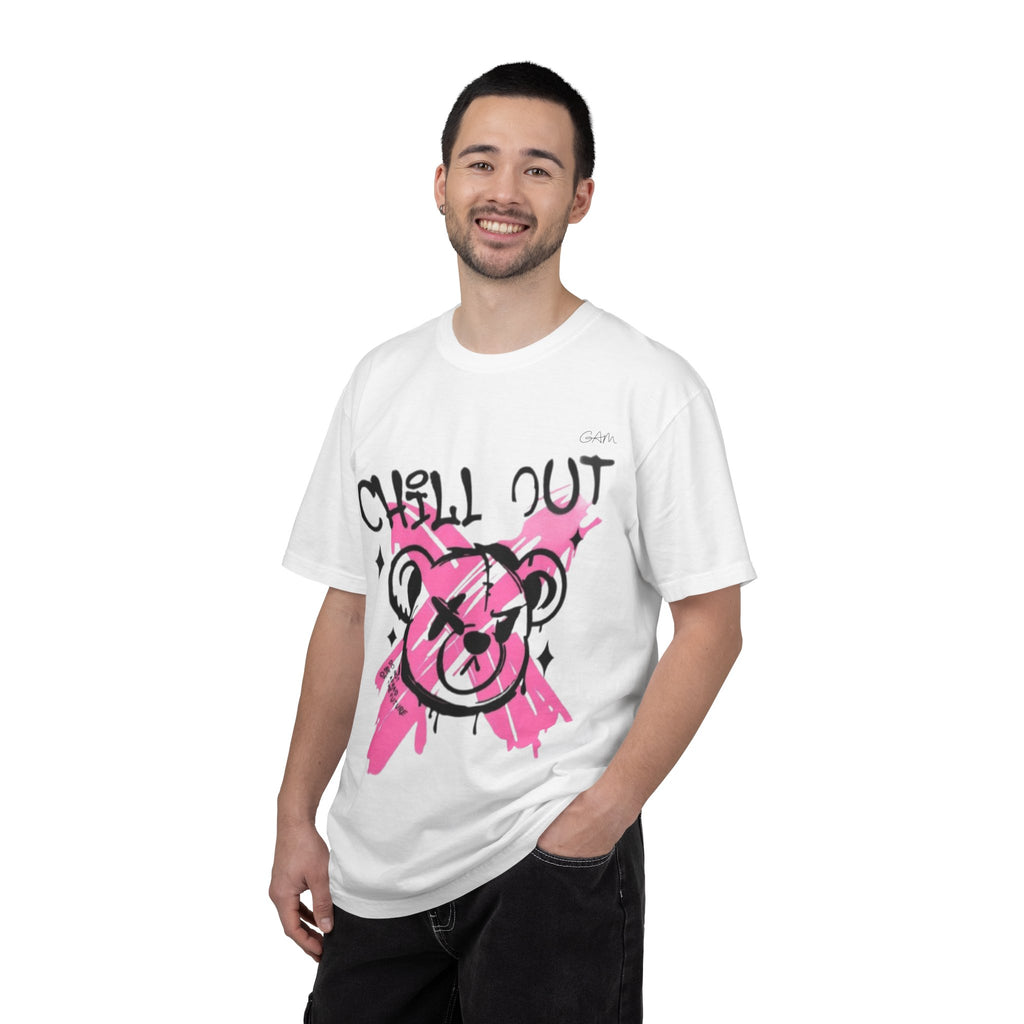 Chill Out Bear T-Shirt — Pink Graffiti Streetwear Tee