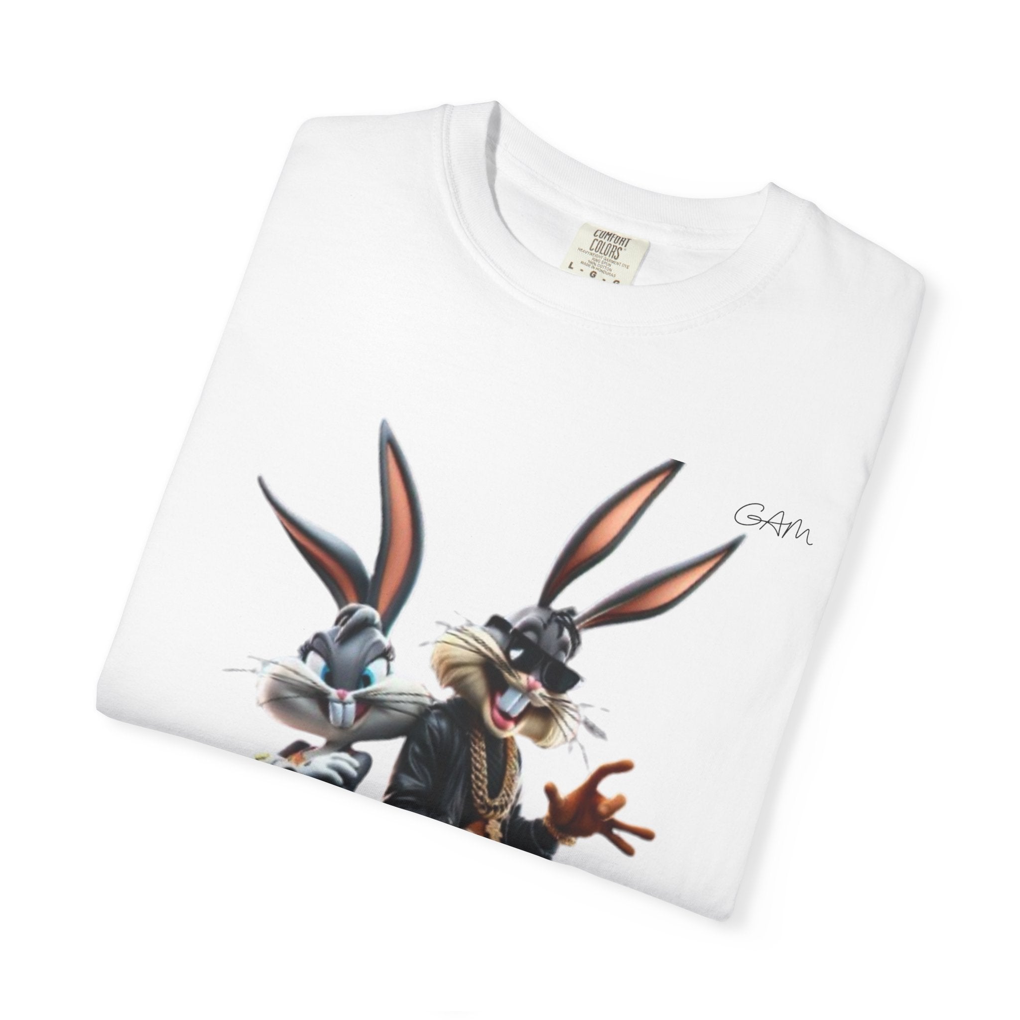 T-Shirt — Stylish Anthropomorphic Bunny Duo Graphic Tee