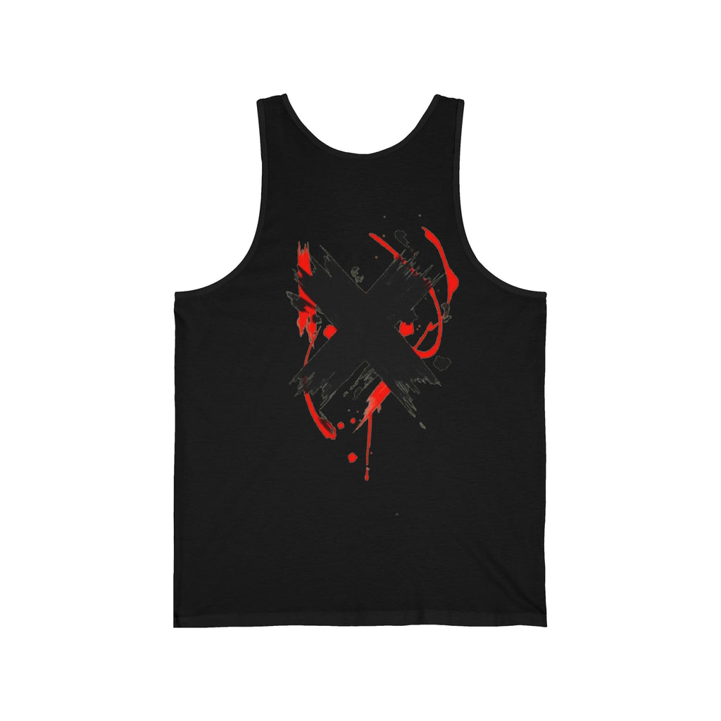 Grunge Paint X Tank Top - Edgy Abstract Graphic Sleeveless Shirt