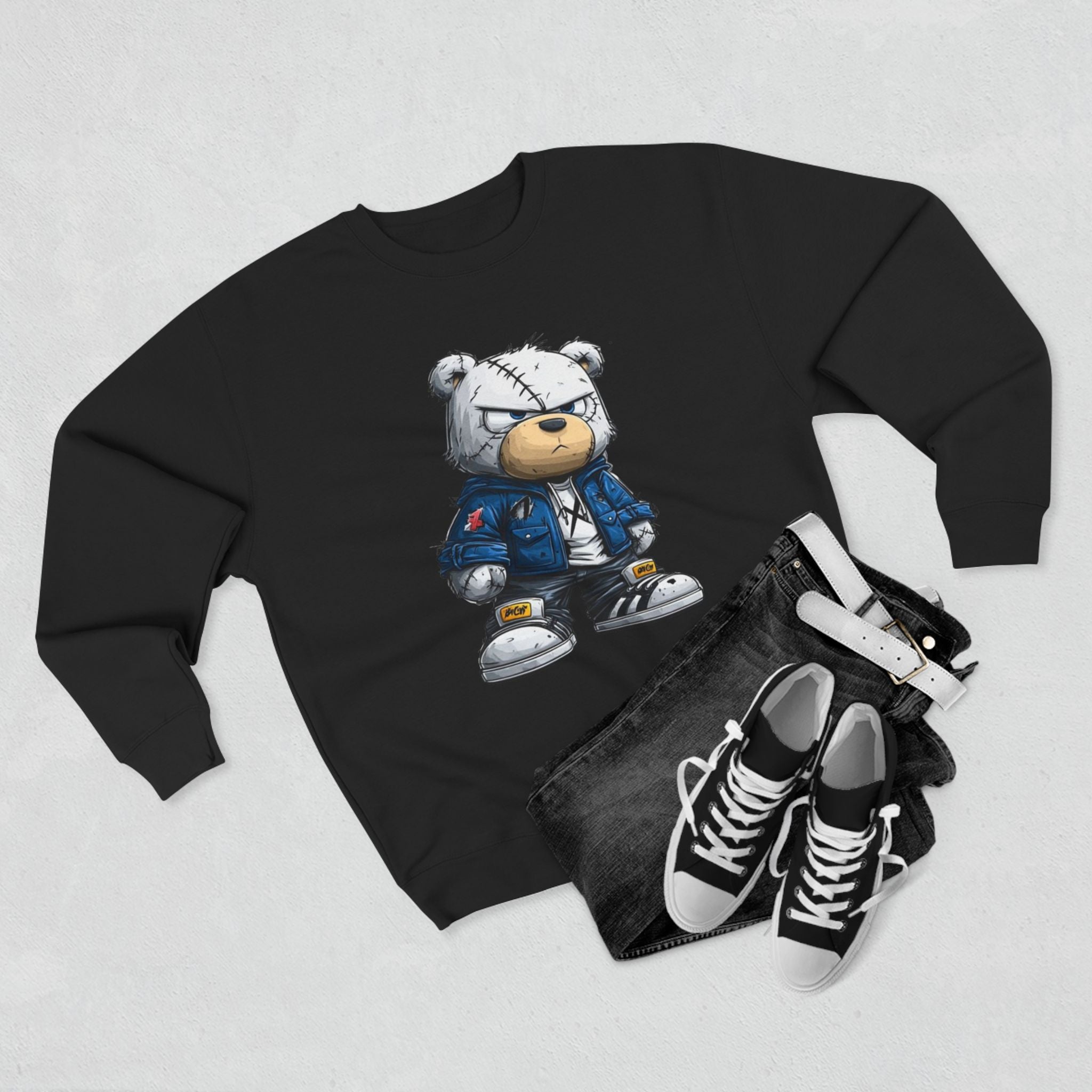 Streetwear Teddy Sweatshirt — Cool Teddy Bear Graphic Crewneck