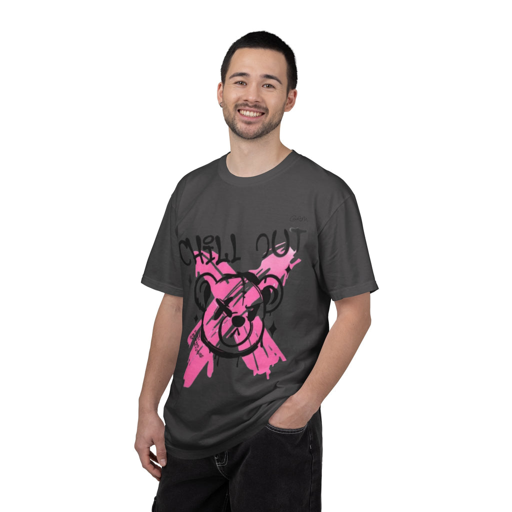 Chill Out Bear T-Shirt — Pink Graffiti Streetwear Tee