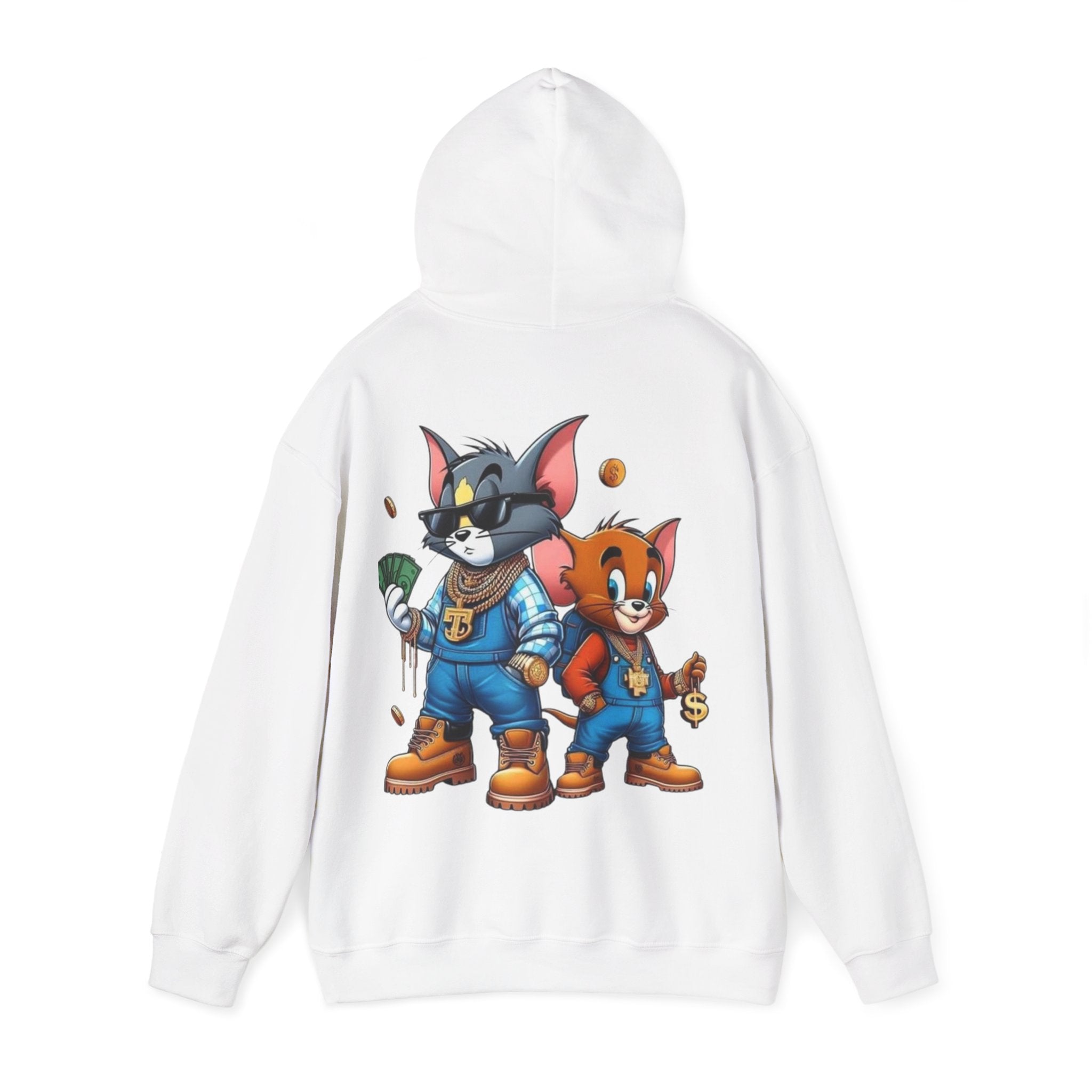 Hoodie — 'Tom & Jerry' Streetwear Cartoon Hoodie (Money Crew Back Print)