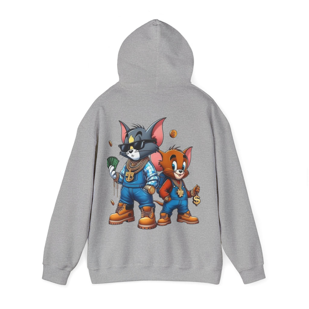 Hoodie — 'Tom & Jerry' Streetwear Cartoon Hoodie (Money Crew Back Print)