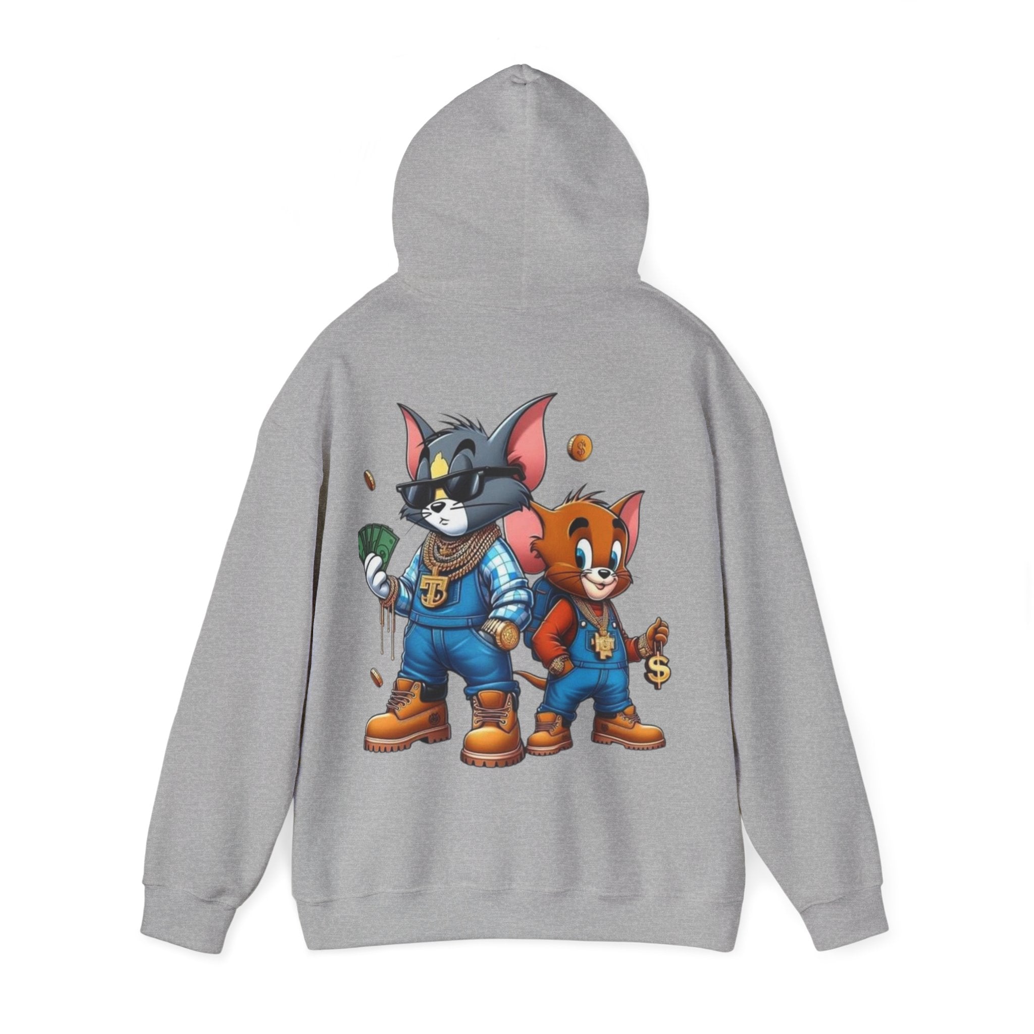 Hoodie — 'Tom & Jerry' Streetwear Cartoon Hoodie (Money Crew Back Print)