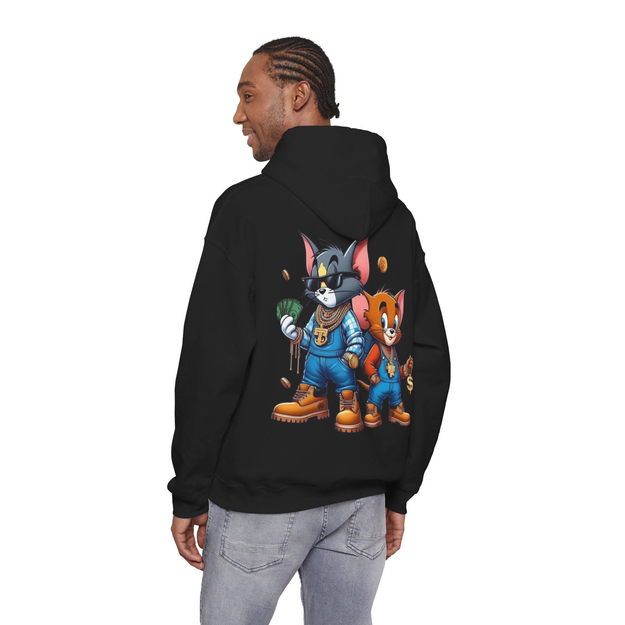 Hoodie — 'Tom & Jerry' Streetwear Cartoon Hoodie (Money Crew Back Print)