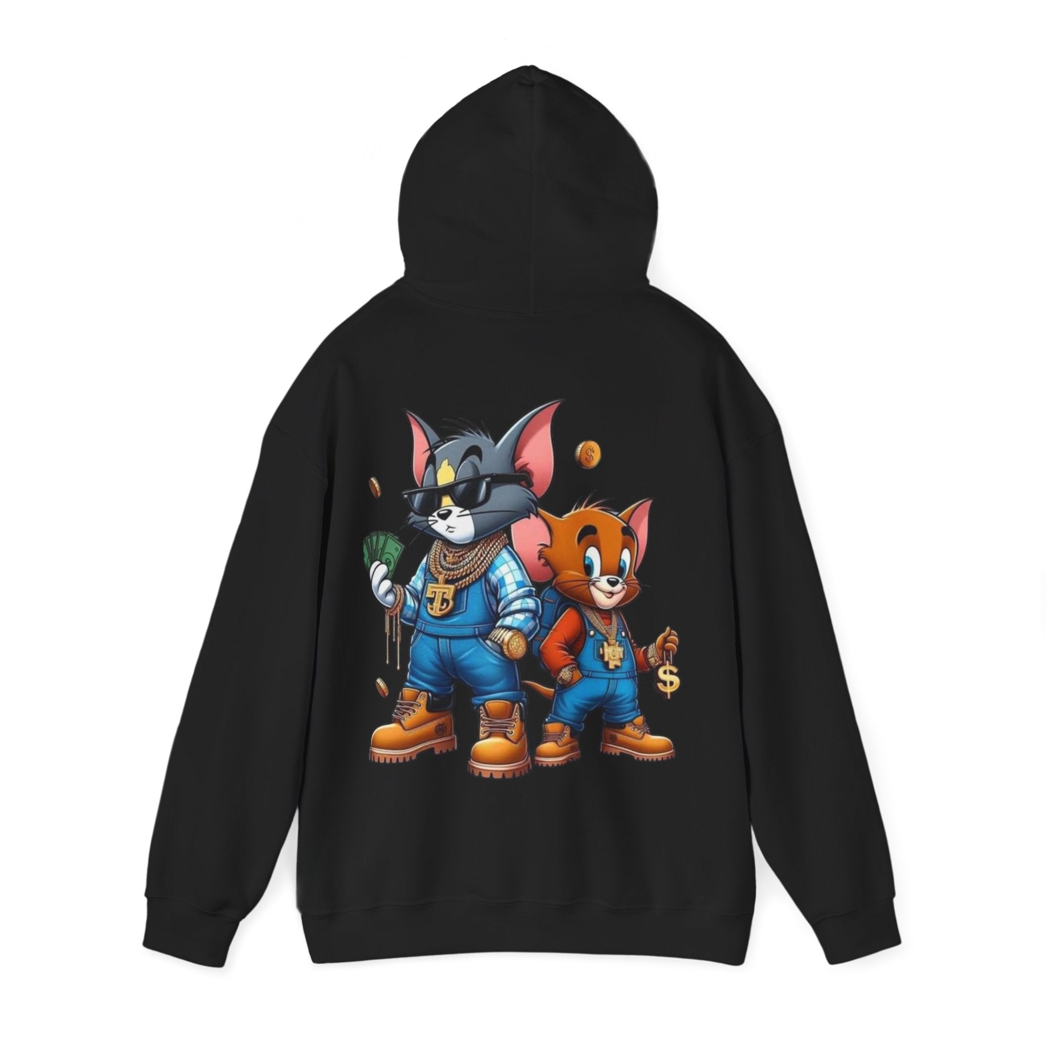 Hoodie — 'Tom & Jerry' Streetwear Cartoon Hoodie (Money Crew Back Print)