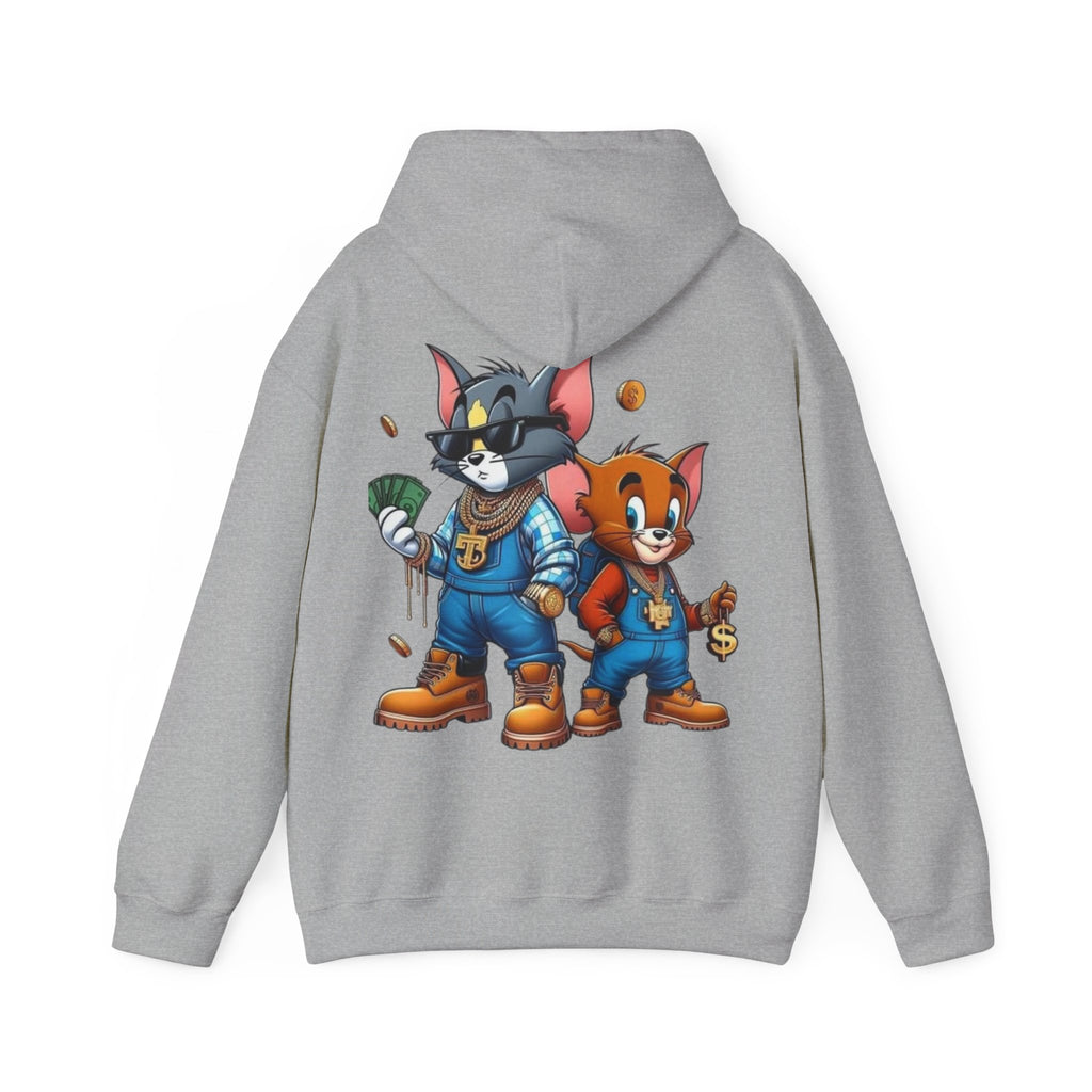 Hoodie — 'Tom & Jerry' Streetwear Cartoon Hoodie (Money Crew Back Print)
