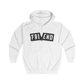 Friend Graphic Zip Hoodie — Bold Block Lettering Casual Zip-Up