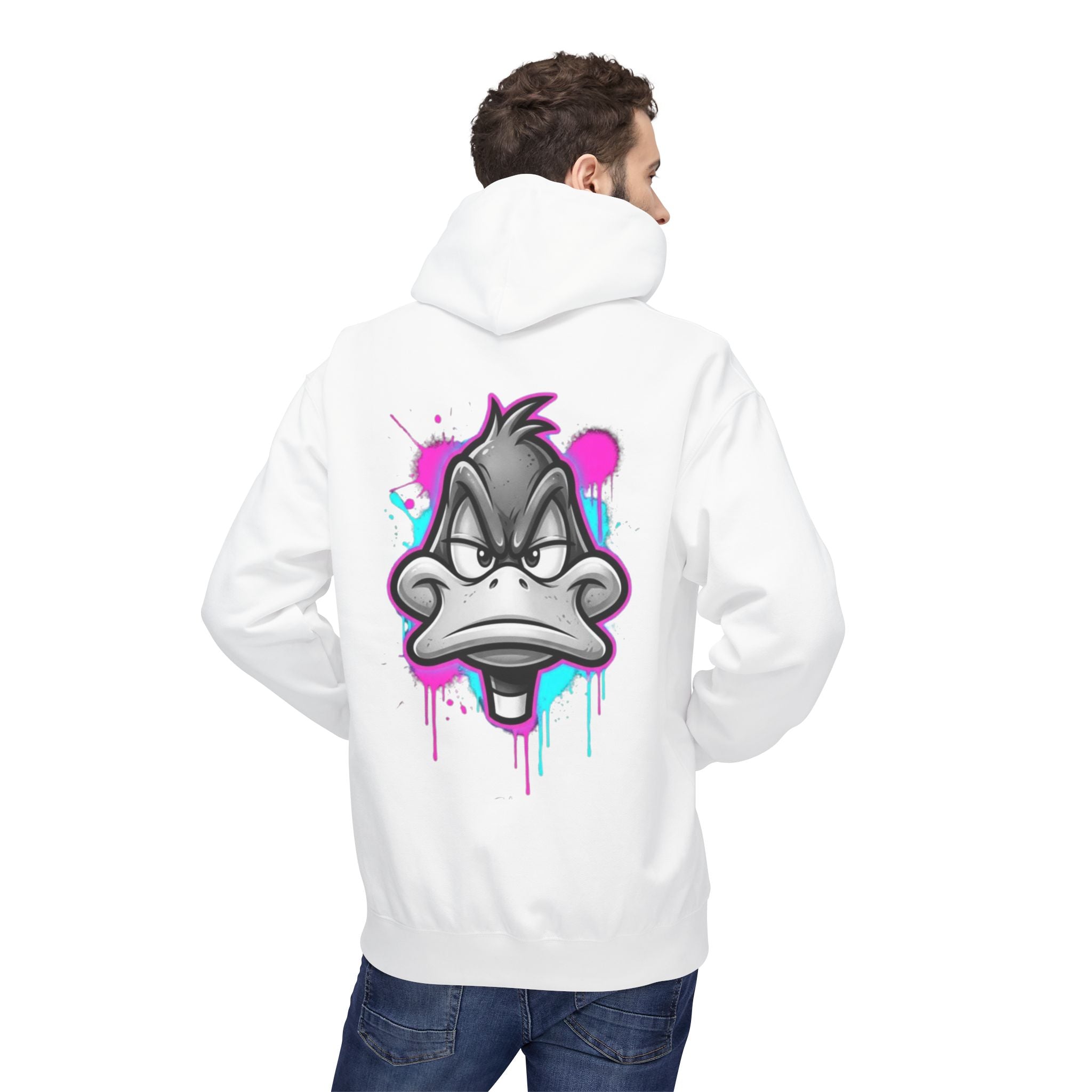Graffiti Duck Hoodie — Drip Art Cartoon Pullover