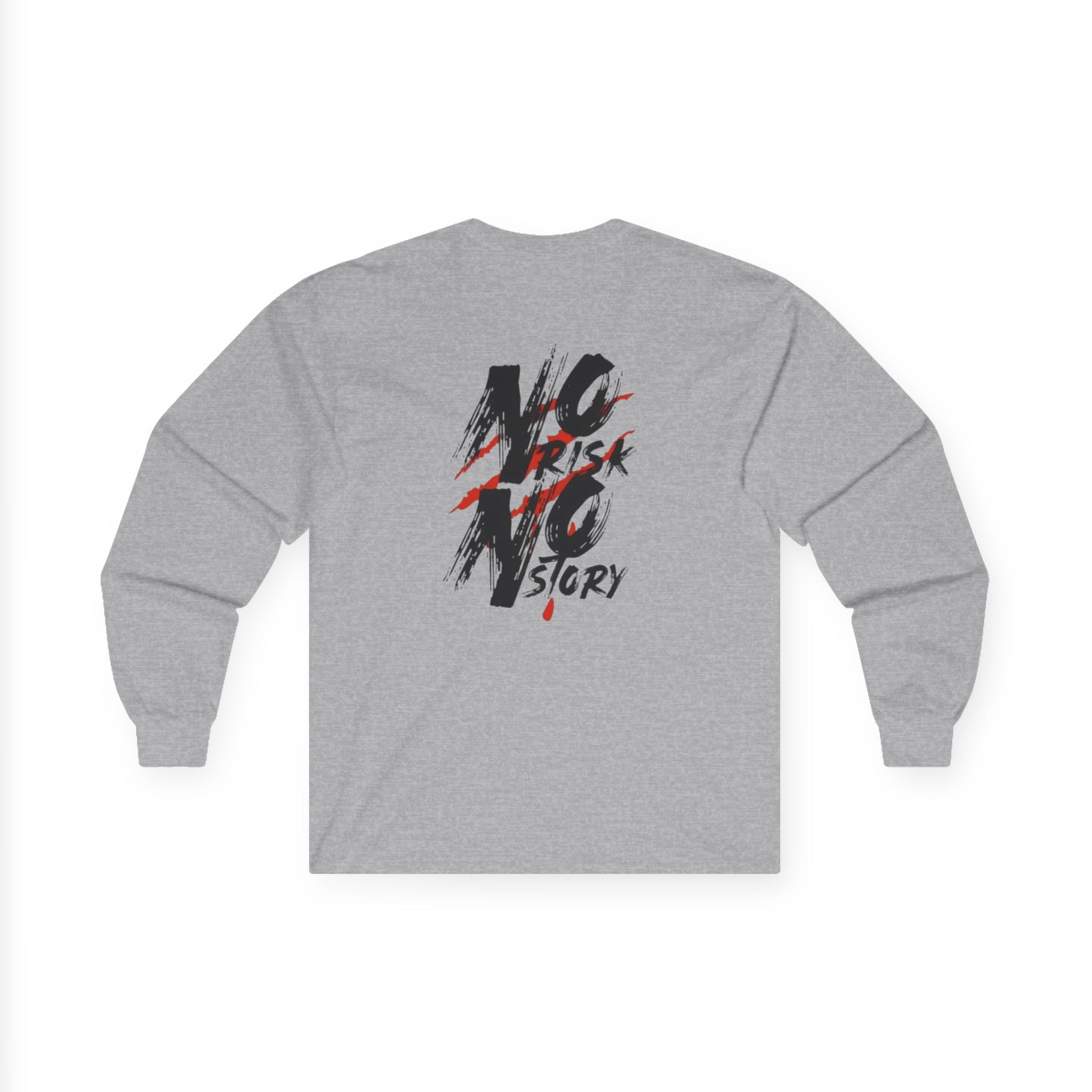Long Sleeve Tee — “No Risk No Victory” Graphic Cotton Shirt