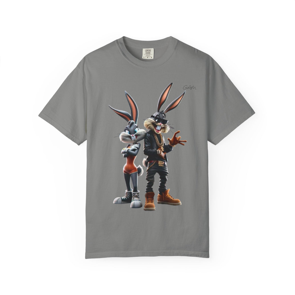 T-Shirt — Stylish Anthropomorphic Bunny Duo Graphic Tee