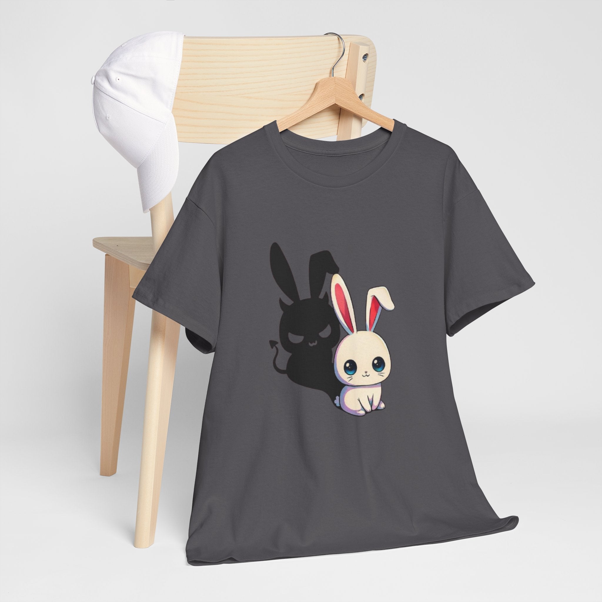 Cute Kawaii Bunny Duo T-Shirt – Light & Dark Rabbit Graphic Tee