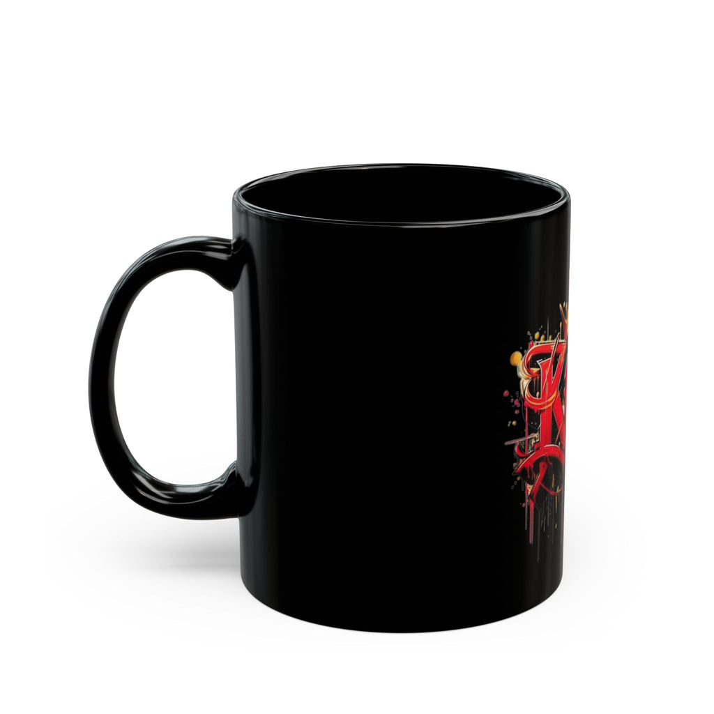 King Graffiti Black Mug — Urban Crowned 'KING' Coffee Cup (11oz & 15oz)