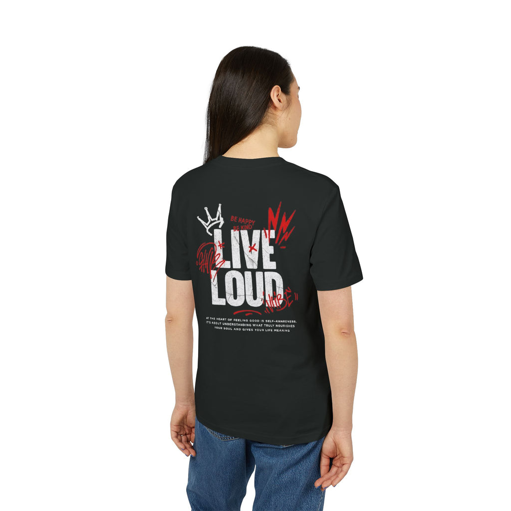 Live Loud Graphic T-Shirt — Grunge Ace of Spades Design