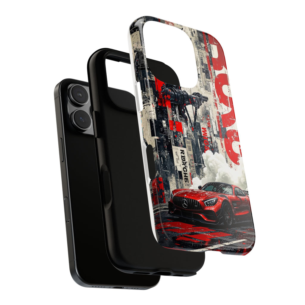 Racing Street Scenes Phone Case — Red Sports Car Urban Speed Design