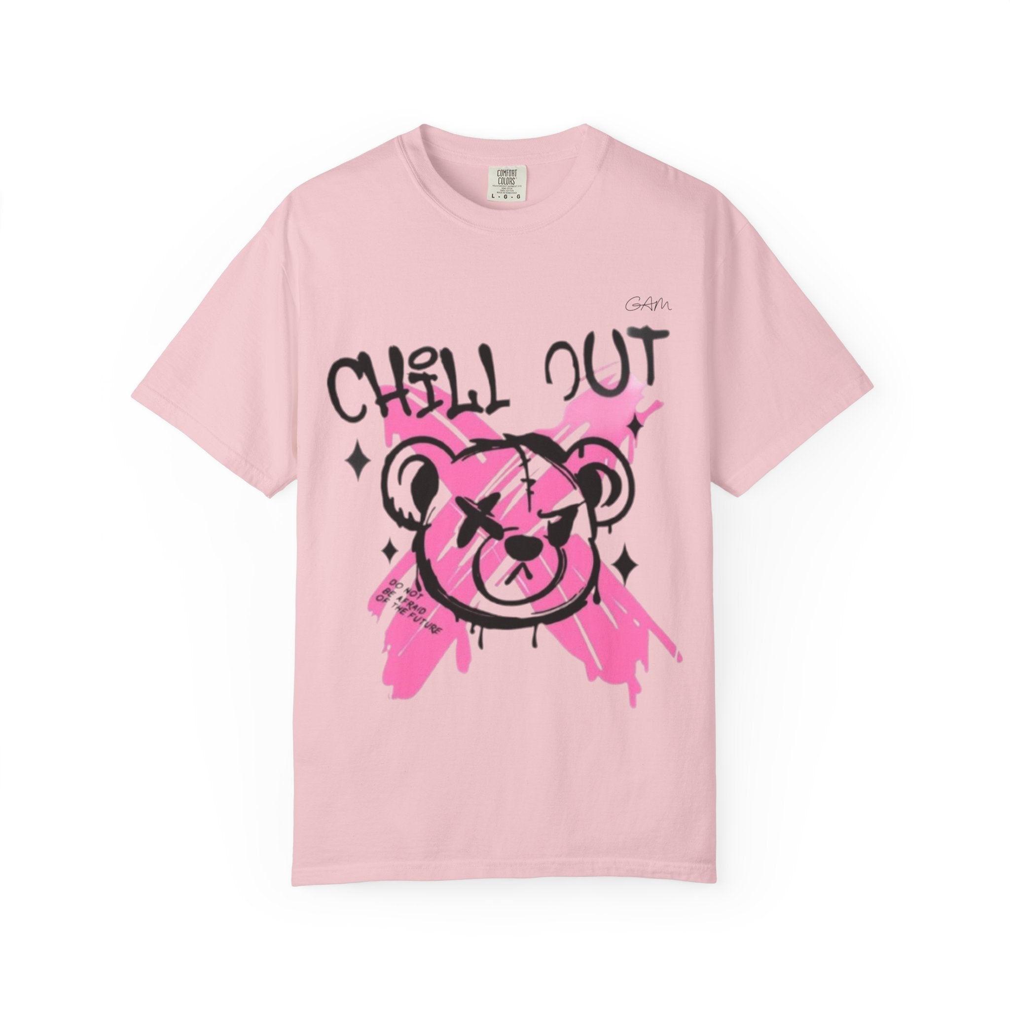 Chill Out Bear T-Shirt — Pink Graffiti Streetwear Tee