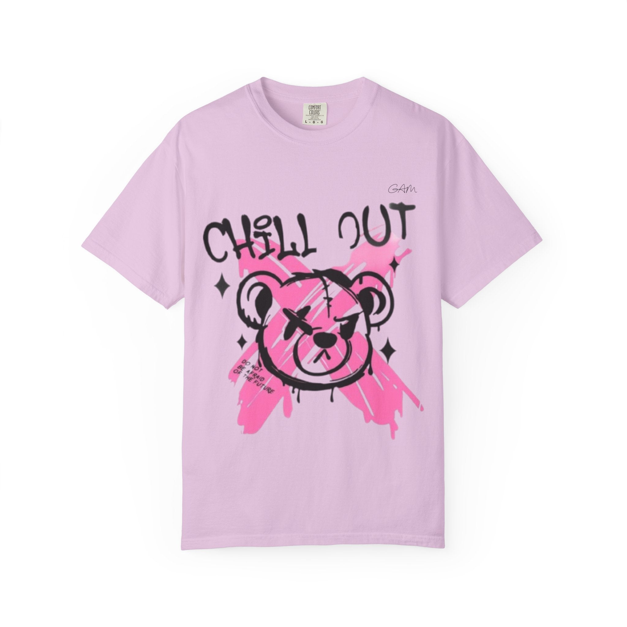 Chill Out Bear T-Shirt — Pink Graffiti Streetwear Tee