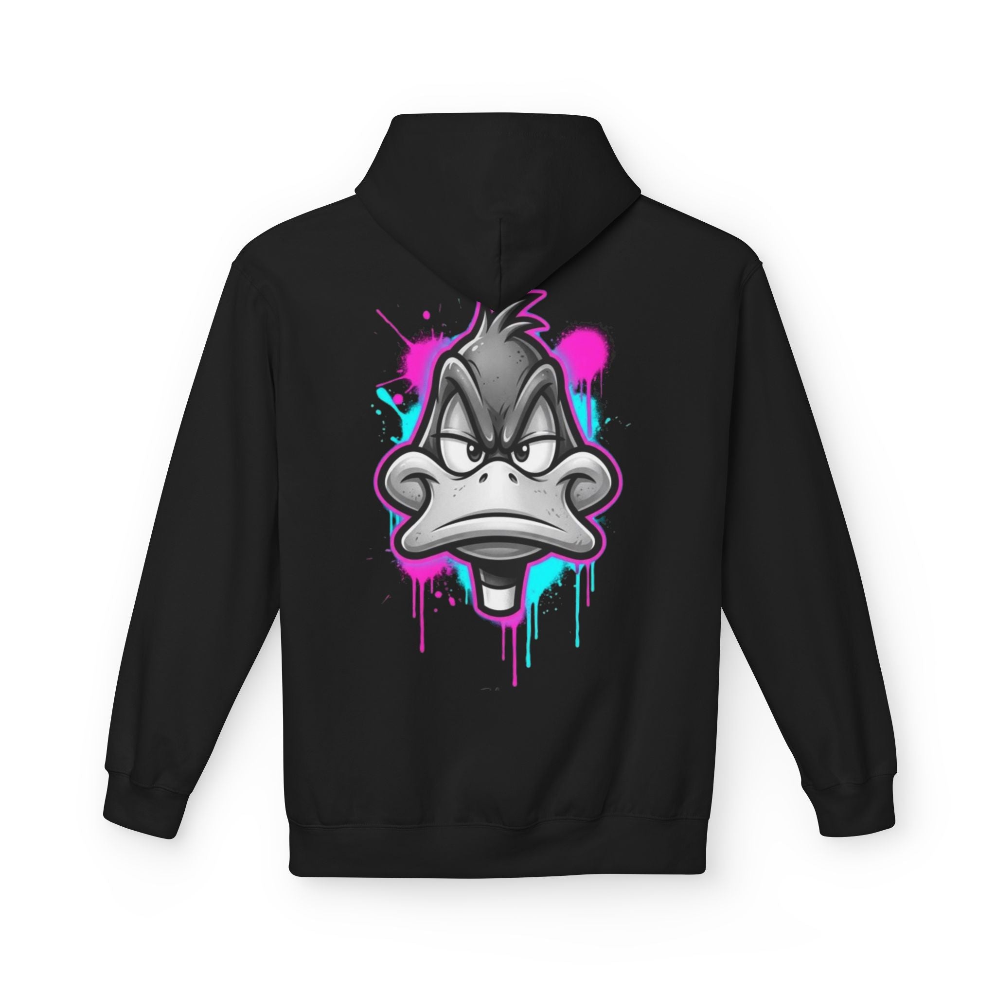 Graffiti Duck Hoodie — Drip Art Cartoon Pullover